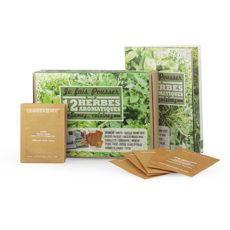 Kit d’herbes aromatiques BIO – (Ciboulette, Basilic, Persil)