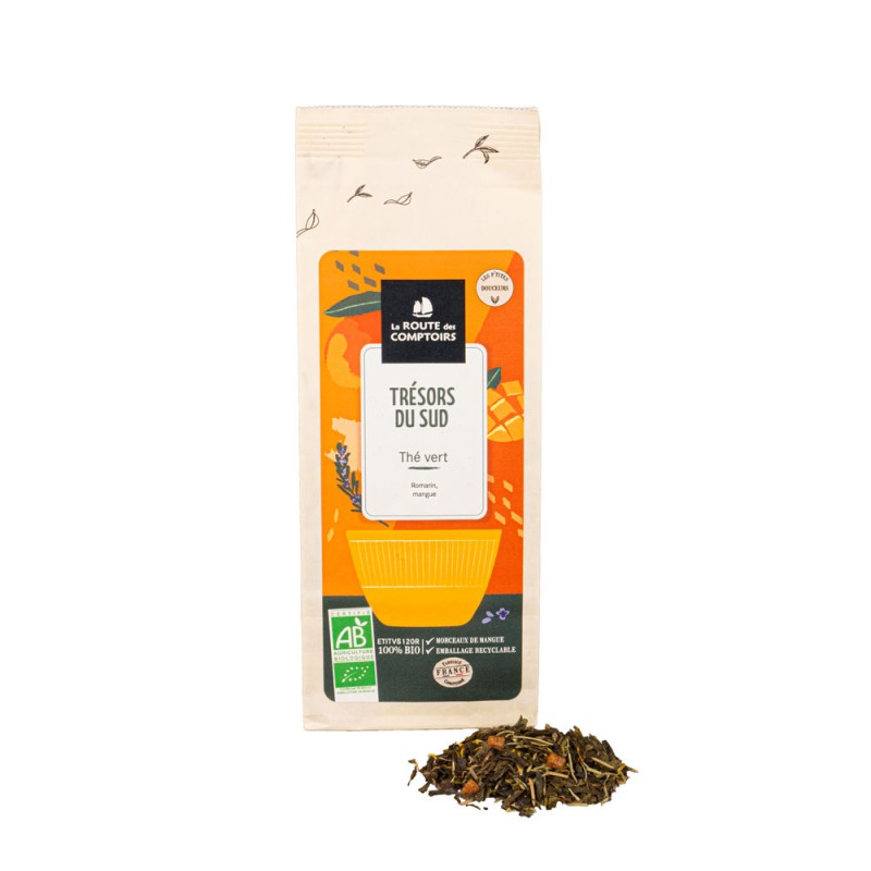 Treasures of the South - Biologische Mango Rozemarijn Groene Thee 100 g